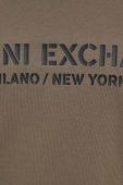 Бавовняна футболка Armani Exchange колір зелений з аплікацією