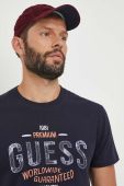 Бавовняна футболка Guess колір синій візерунок (3520703)