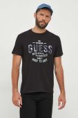 Бавовняна футболка Guess колір чорний візерунок (3520698)