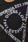 Бавовняна футболка Guess колір чорний з принтом (3576222)