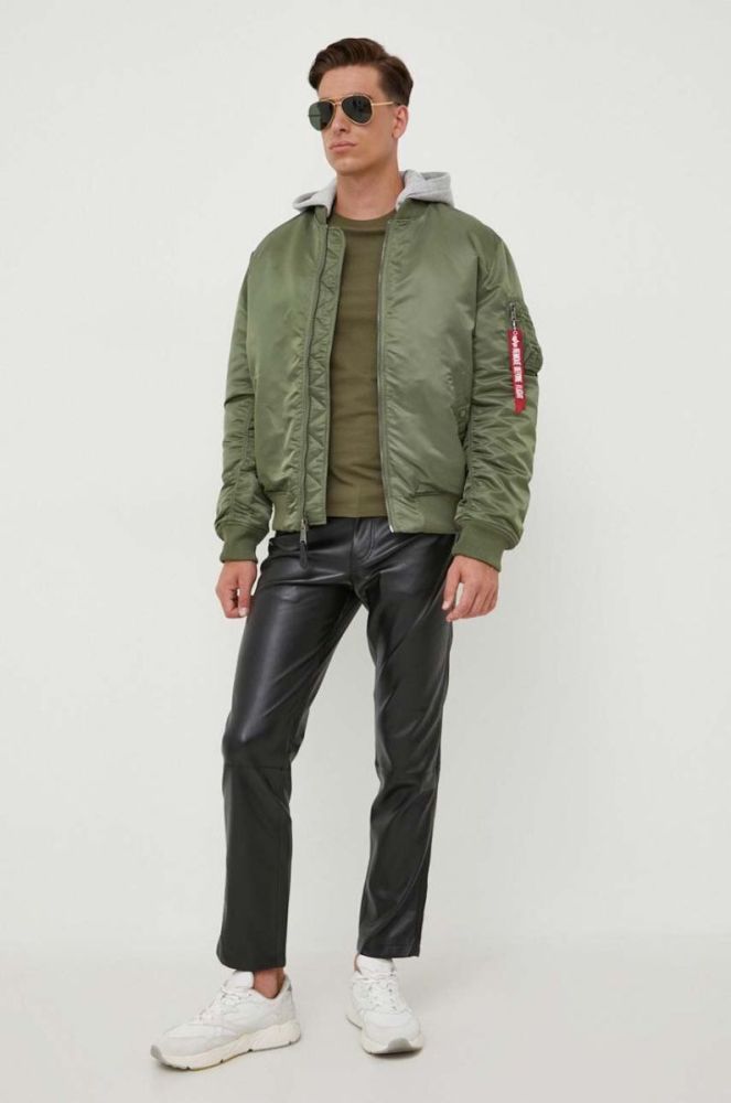 Футболка Guess чоловічий колір зелений з принтом (3598991) фото 2