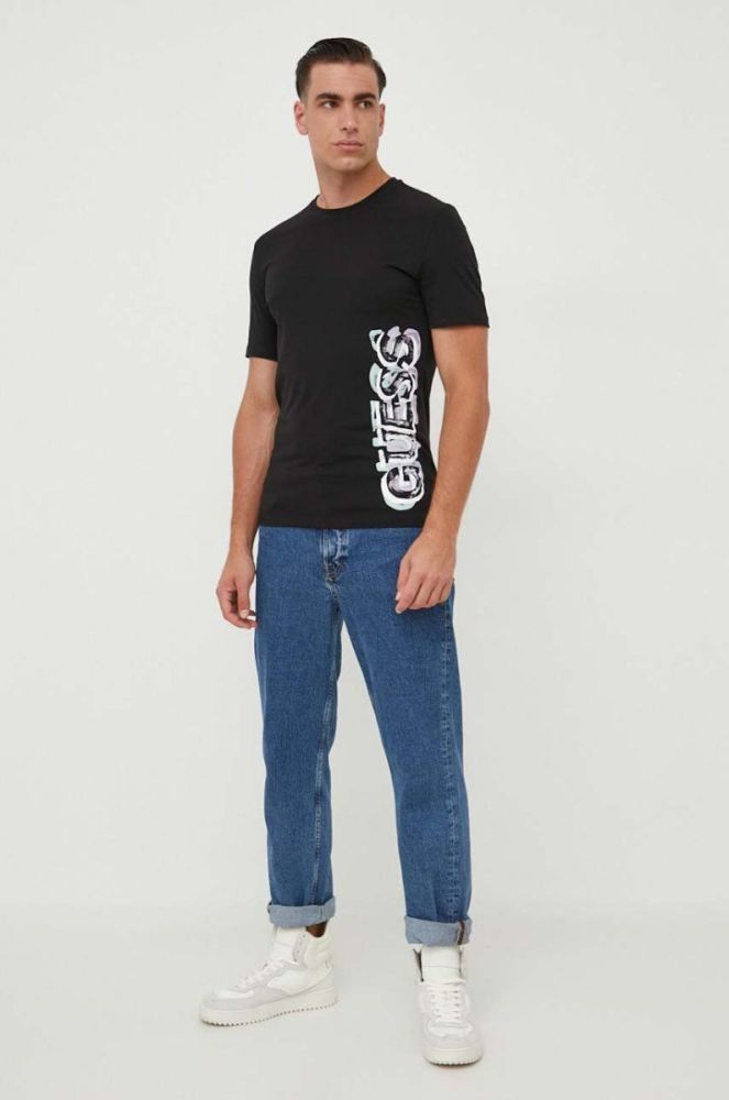 Футболка Guess чоловічий колір чорний з принтом (3598996) фото 2