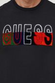 Бавовняна футболка Guess чоловічий колір чорний з аплікацією
