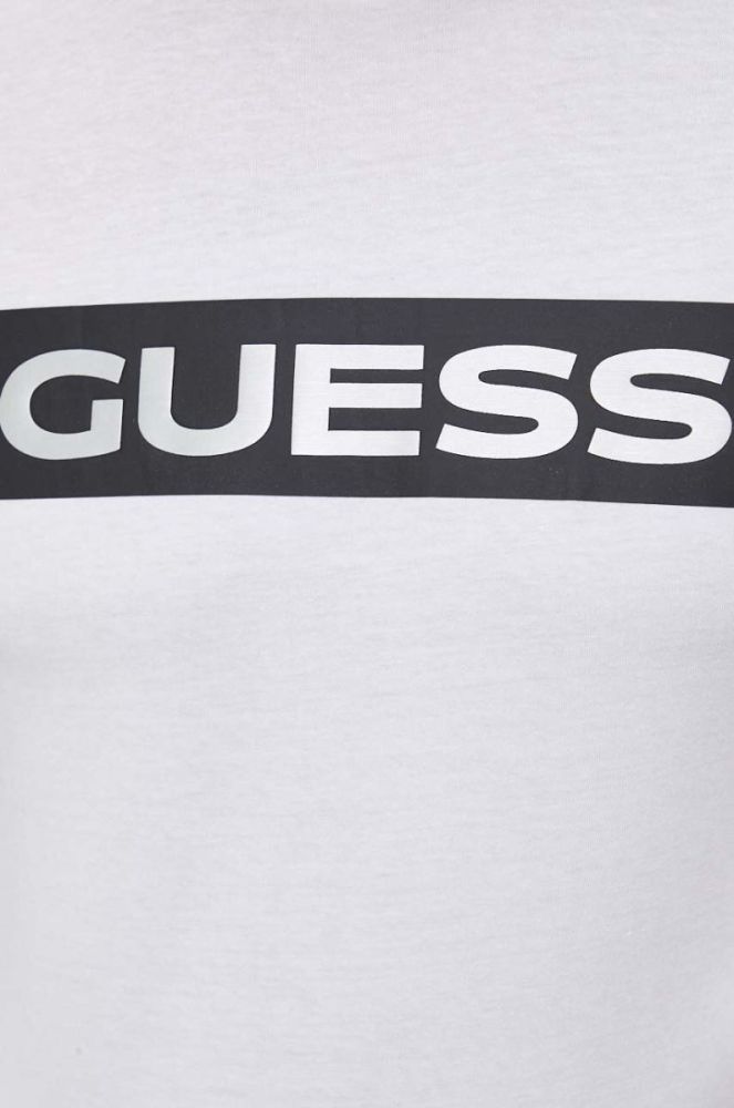 Бавовняна футболка Guess чоловічий колір білий з принтом (3619417) фото 4