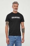 Бавовняна футболка Guess чоловічий колір чорний з принтом (3619428)