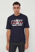 Бавовняна футболка Guess Guess x Banksy чоловіча колір синій з принтом