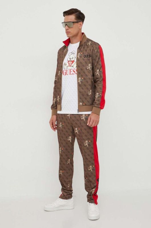 Футболка Guess Guess x Banksy чоловіча колір бежевий візерунок фото 2