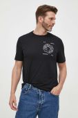 Бавовняна футболка Armani Exchange колір чорний з принтом (3360888)