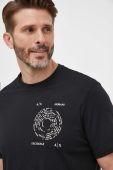 Бавовняна футболка Armani Exchange колір чорний з принтом (3360888)