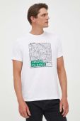Бавовняна футболка Armani Exchange колір білий з принтом (3370619)
