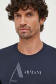 Бавовняна футболка Armani Exchange колір синій з принтом (3447925)