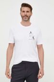 Бавовняна футболка Armani Exchange чоловічий колір білий з принтом