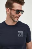 Бавовняна футболка Armani Exchange колір синій з принтом (3354737)