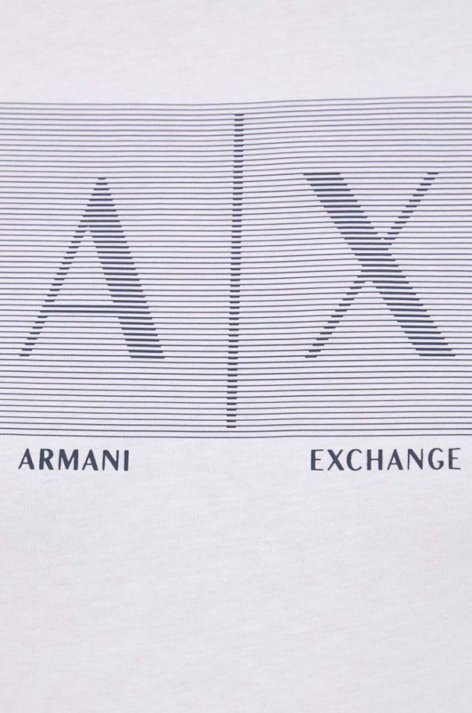 Бавовняна футболка Armani Exchange колір білий з принтом (3354747) фото 5