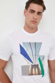 Бавовняна футболка Armani Exchange колір білий з принтом (3432848)