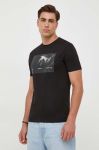 Бавовняна футболка Armani Exchange колір чорний з принтом (3426590)