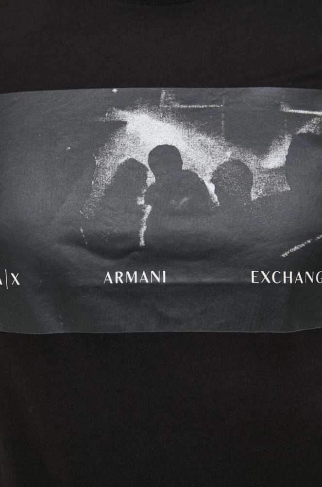 Бавовняна футболка Armani Exchange колір чорний з принтом (3426590) фото 5