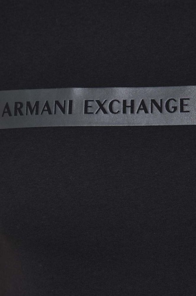 Бавовняна футболка Armani Exchange колір чорний з принтом (3352280) фото 5