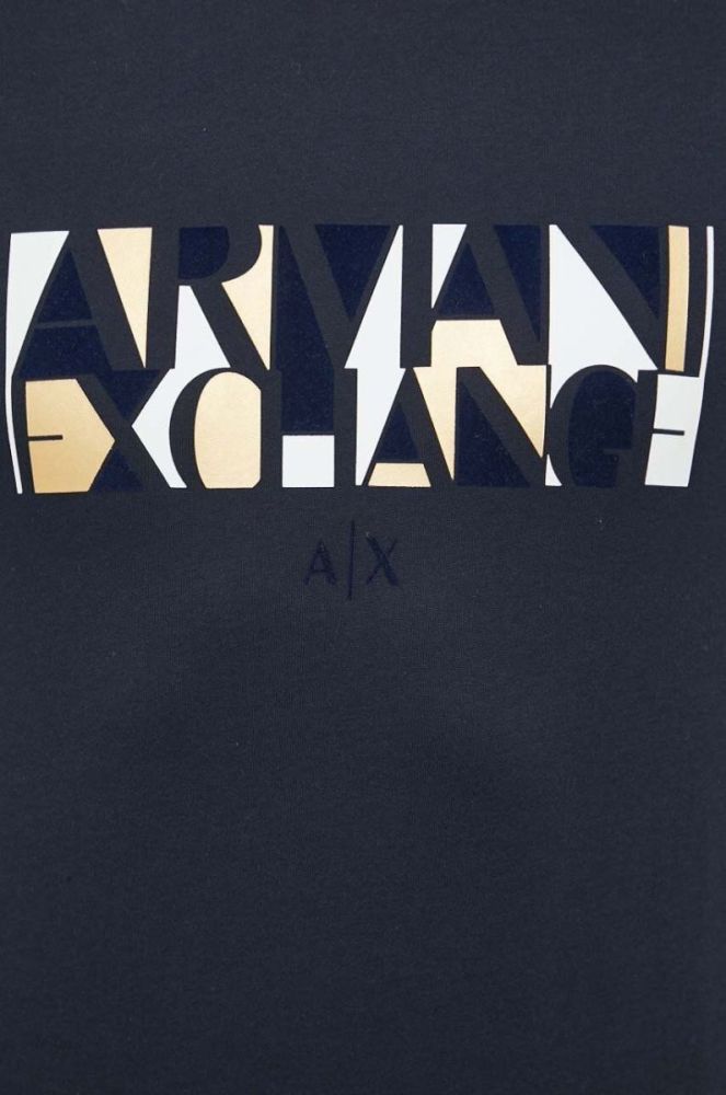 Бавовняна футболка Armani Exchange колір синій з принтом (3568920) фото 5