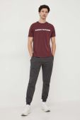 Бавовняна футболка Armani Exchange колір бордовий з аплікацією