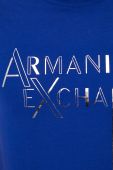 Бавовняна футболка Armani Exchange з принтом колір блакитний (3447943)