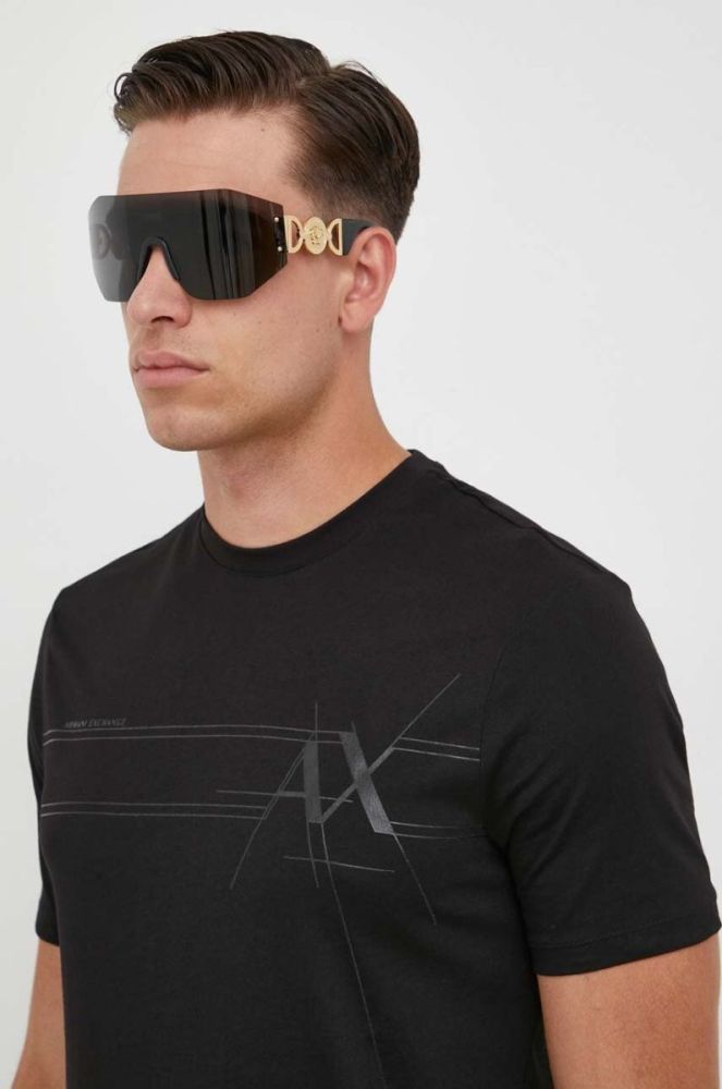 Бавовняна футболка Armani Exchange чоловічий колір чорний з принтом (3610989) фото 4