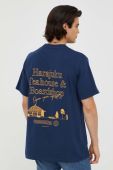 Бавовняна футболка Les Deux колір синій з принтом (3468177)