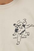 Бавовняна футболка Les Deux колір бежевий з принтом (3373777)