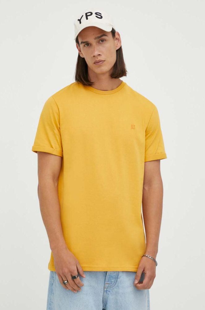 Бавовняна футболка Les Deux колір жовтий однотонний