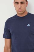 Бавовняна футболка North Sails однотонний колір темно-синій (3455536)