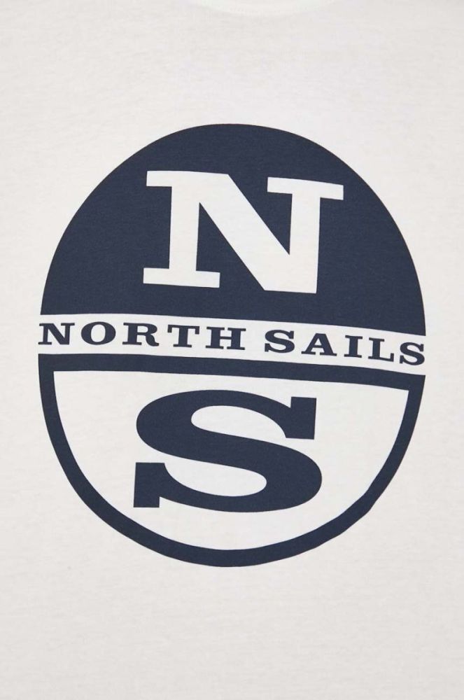 Бавовняна футболка North Sails колір білий з принтом (3555448) фото 5