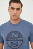 Бавовняна футболка North Sails з принтом колір блакитний (3555469)