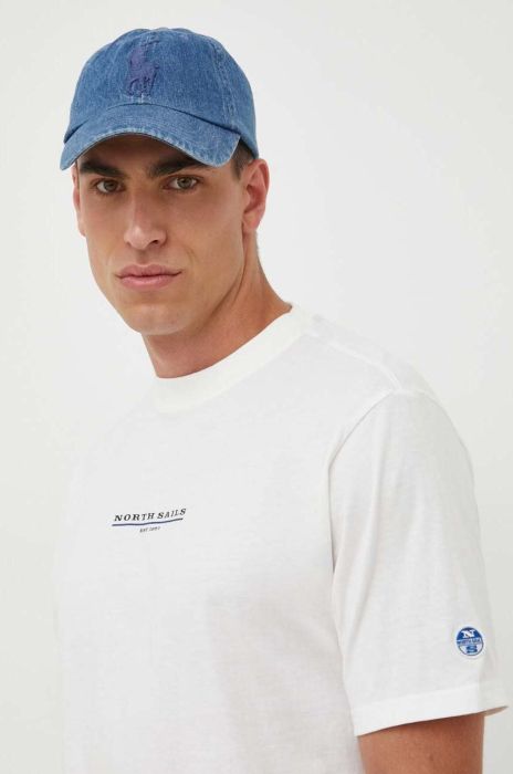 Бавовняна футболка North Sails колір білий з принтом (3459884)