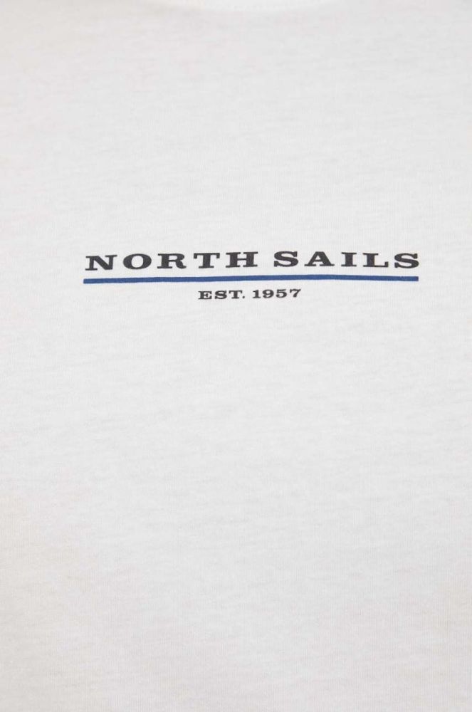 Бавовняна футболка North Sails колір білий з принтом (3459884) фото 5