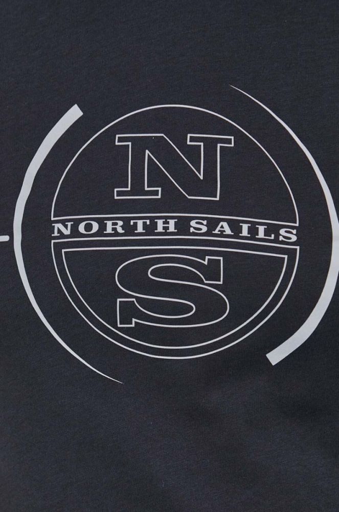 Бавовняна футболка North Sails чоловічий колір чорний з принтом (3611009) фото 5