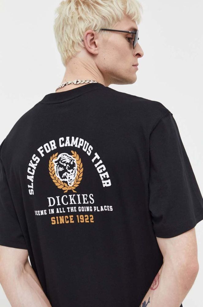 Бавовняна футболка Dickies чоловічий колір чорний з принтом (3648590)