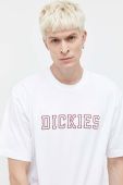 Бавовняна футболка Dickies чоловічий колір білий з принтом