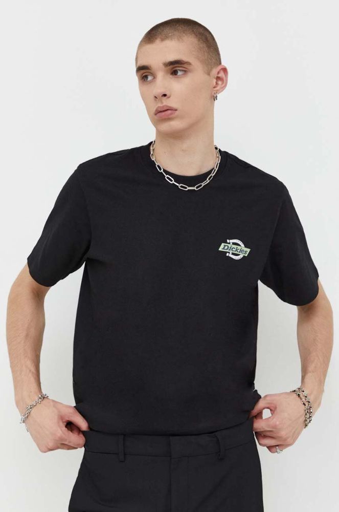 Бавовняна футболка Dickies колір чорний з принтом (3498106)