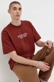 Бавовняна футболка Dickies колір бордовий з принтом