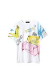 Бавовняна футболка Desigual колір білий з принтом (3349292)