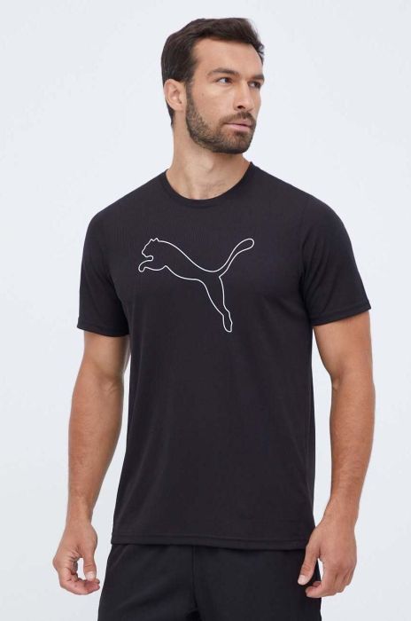 Тренувальна футболка Puma Performance Cat колір чорний з принтом