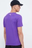 Бавовняна футболка Puma колір фіолетовий з принтом