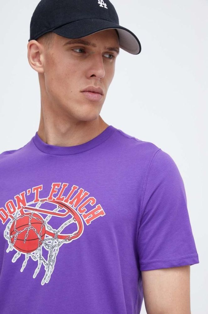 Бавовняна футболка Puma колір фіолетовий з принтом фото 4
