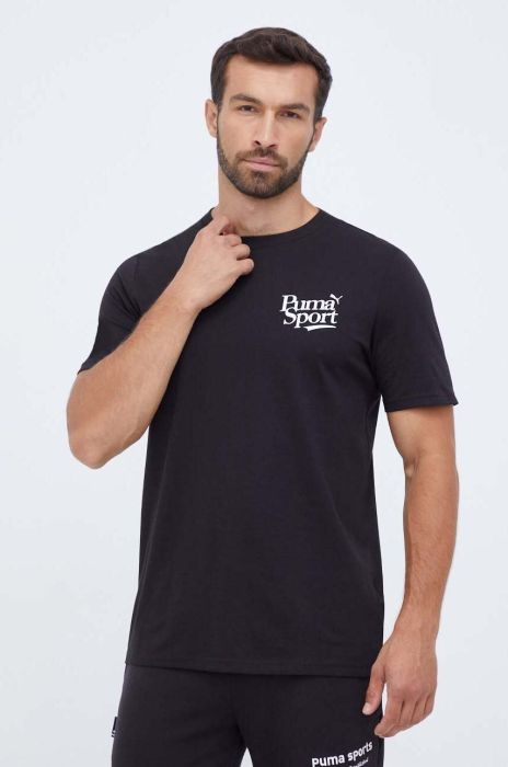 Бавовняна футболка Puma колір чорний з принтом (3468182)