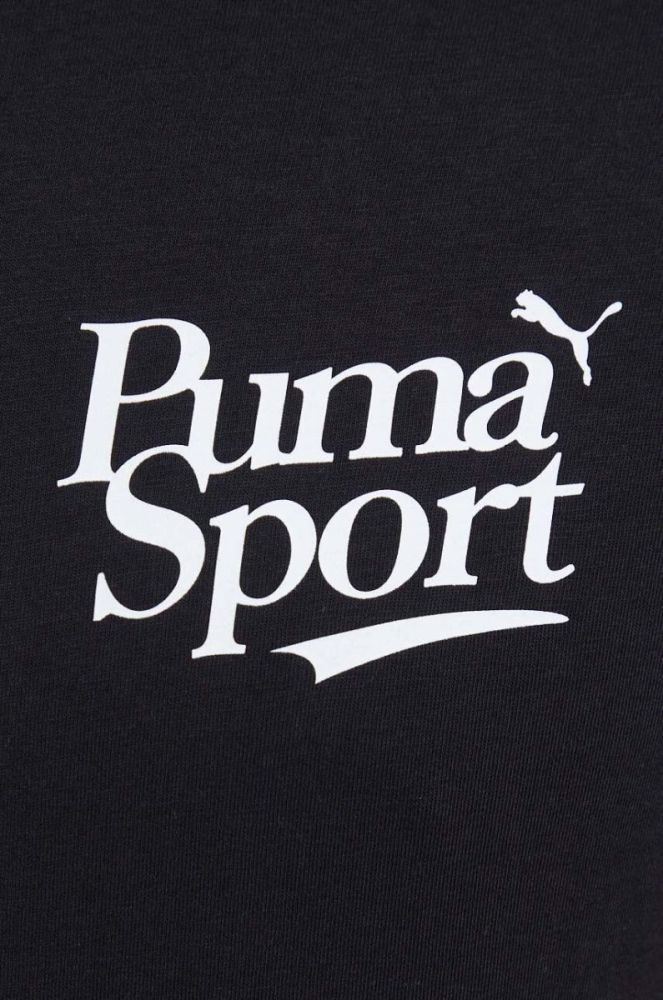 Бавовняна футболка Puma колір чорний з принтом (3468182) фото 5