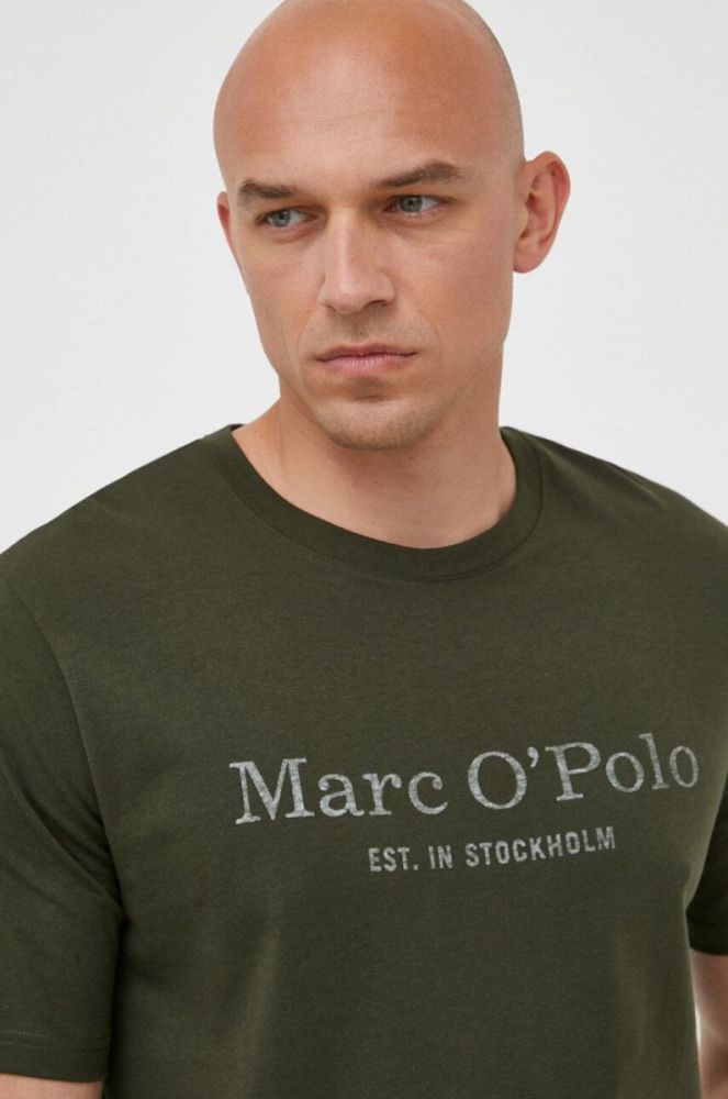 Бавовняна футболка Marc O'Polo колір зелений з принтом (3349299) фото 4