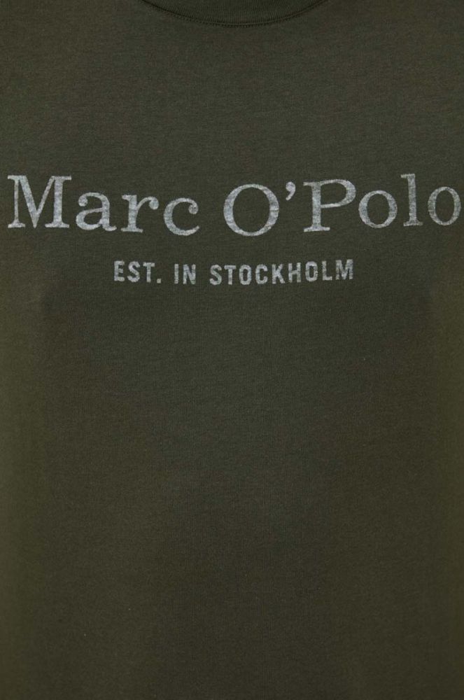 Бавовняна футболка Marc O'Polo колір зелений з принтом (3349299) фото 5