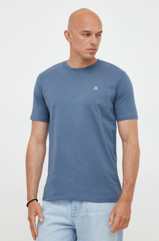 Бавовняна футболка Marc O'Polo однотонний колір блакитний