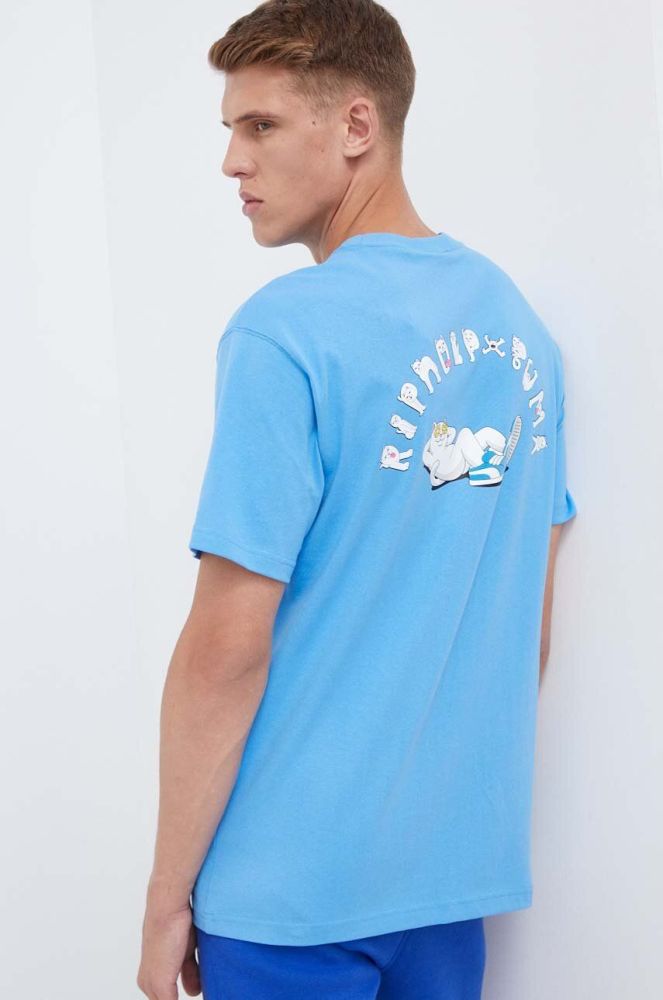 Бавовняна футболка Puma PUMA X RIPNDIP з принтом колір блакитний