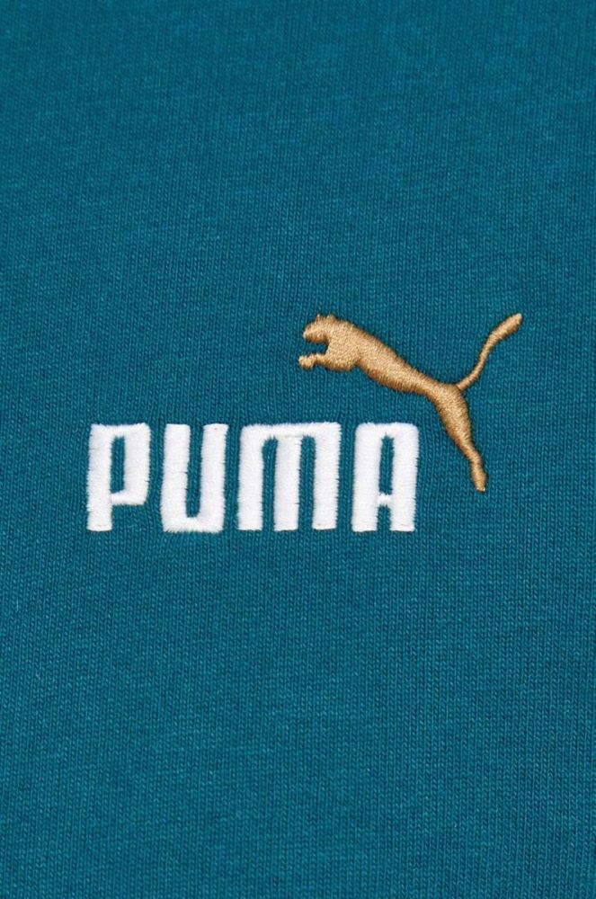 Бавовняна футболка Puma чоловічий колір зелений з принтом фото 5